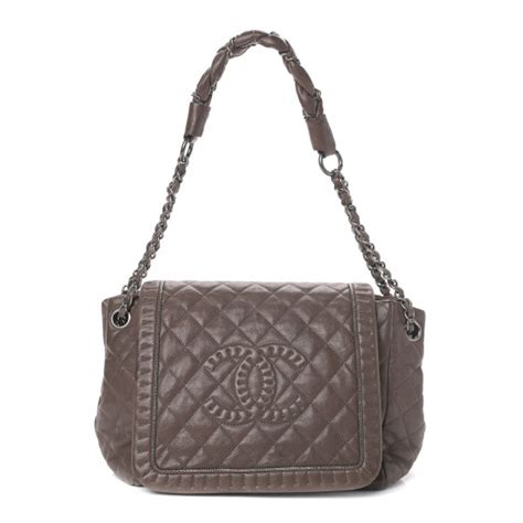 CHANEL Calfskin Quilted Istanbul Accordion Flap Brown 1500845 